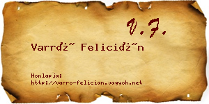 Varró Felicián névjegykártya
